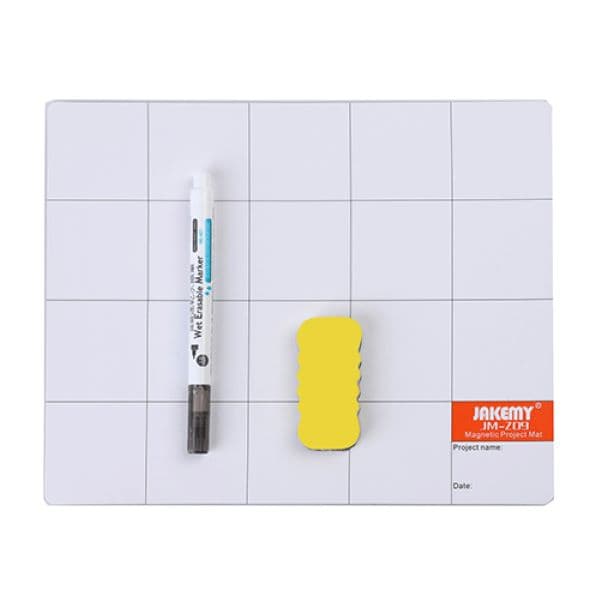 Magnetic Project Mat With Compenents Attached Mat, Oily Pen, Parmanent Marker Erasers,...