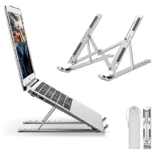 Foldable Aluminum Laptop Stand, Weight Cap-5kg, Silver, Size 240X(45-165)x(60-148)mm,...