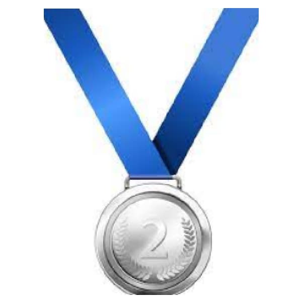 Antique Silver Medal With Blue Ribbon, For All Sports And Academics 3rd Position, Size 70Mm